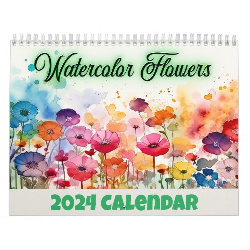 Watercolor Flowers Calendar
