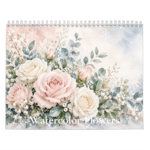 Watercolor Flowers Calendar