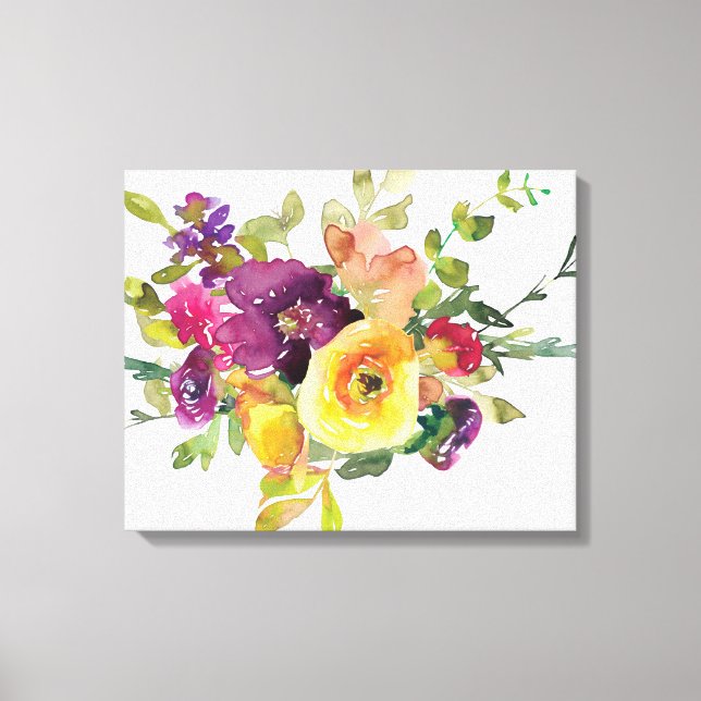 Watercolor flowers canvas print (Front)