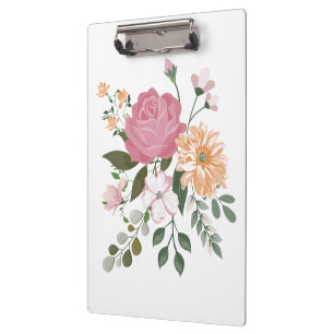 Watercolor flowers clipboard