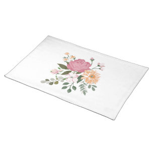 Watercolor flowers cloth placemat