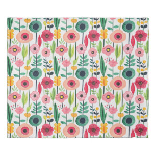 Watercolor Flowers Colorful Botanical Duvet Cover