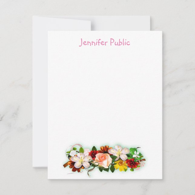 Watercolor Flowers Colorful Template Handwritten (Front)