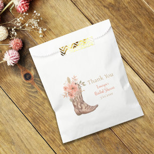 Watercolor Flowers Cowgirl Bridal Shower Favor Bag