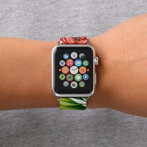 Watercolor flowers Custom name and pattern Apple Watch Band