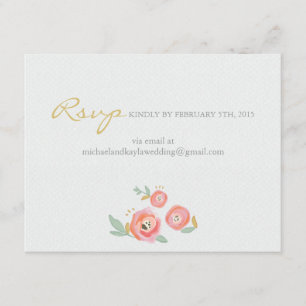 Watercolor Flowers Custom RSVP and Accommodations