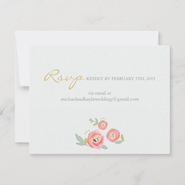 Watercolor Flowers Custom RSVP and Accommodations Card (Front)