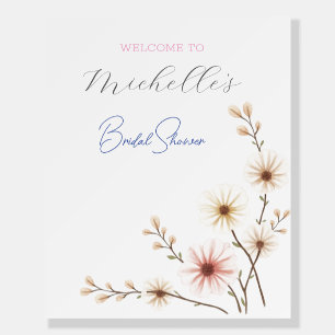 Watercolor Flowers Cute Bridal Shower Foam Board