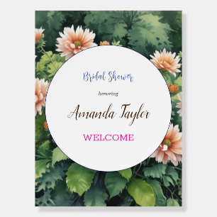 Watercolor Flowers Cute Bridal Shower Foam Board