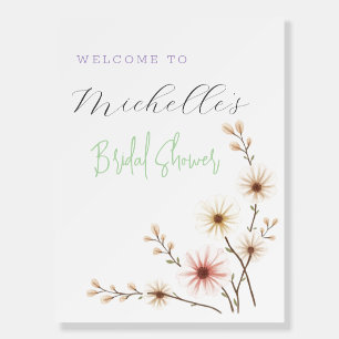 Watercolor Flowers Cute Bridal Shower Foam Board