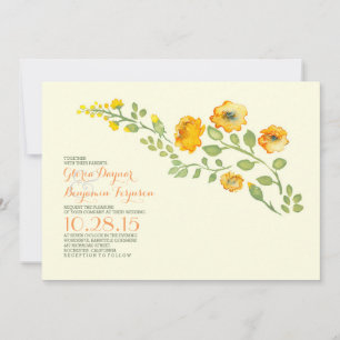 Watercolor flowers-cute floral wedding invitation
