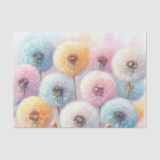 Watercolor Flowers dandelions soft pastels Tissue Paper