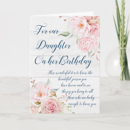 Watercolor Flowers Daughter Birthday Card