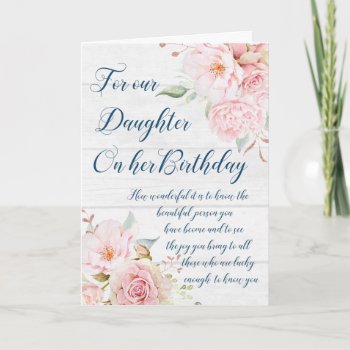 Watercolor Flowers Daughter Birthday Card by DreamingMindCards at Zazzle