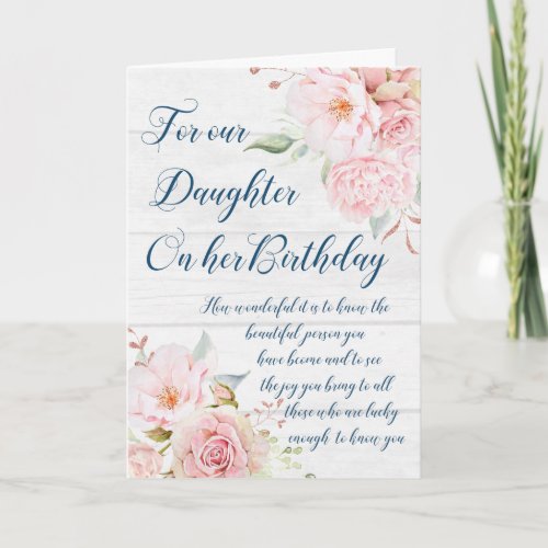 Watercolor Flowers Daughter Birthday Card