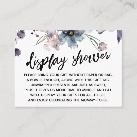 Watercolor Flowers Display Baby Shower Enclosure Card Zazzle Com