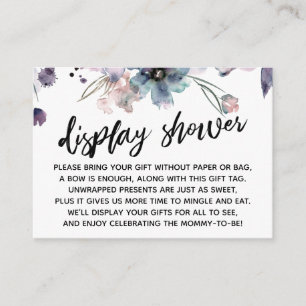 Watercolor Flowers Display Baby Shower Enclosure Card