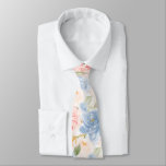 Watercolor Flowers Dusty Blue Dusty Pink Roses   Neck Tie at Zazzle