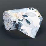 Watercolor Flowers Dusty Blue Navy Roses Neck Tie<br><div class="desc">PixDezines floral watercolor neck tie,  dusty blue roses and navy blue accented with blush hydrangea.  Most of our designs come with DIY navy blue background color.

 Copyright © 2011-2020 PixDezines™.</div>