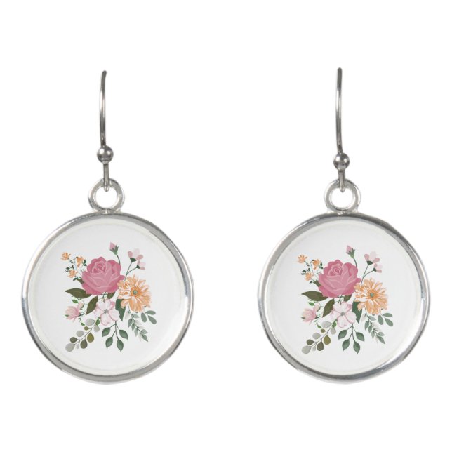 Watercolor flowers earrings (Front)