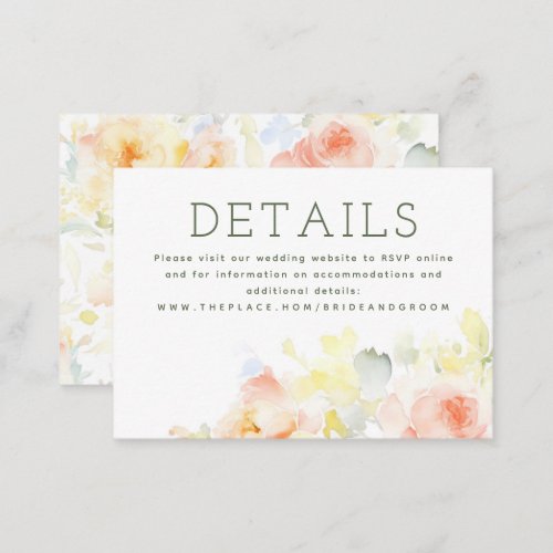 Watercolor Flowers Elegant Small Details Enclosure Card