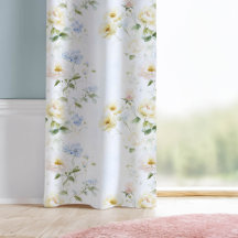 Watercolor Flowers Elegant Vintage White