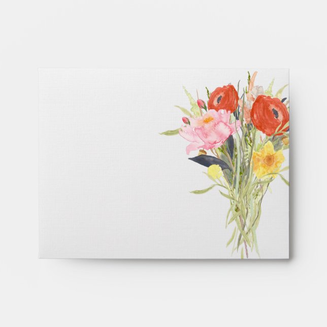 Watercolor Flowers Envelope (Front)