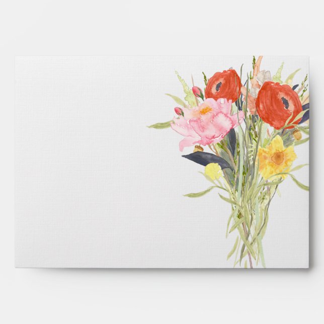 Watercolor Flowers Envelope (Front)