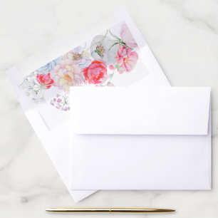 Watercolor flowers envelope liner
