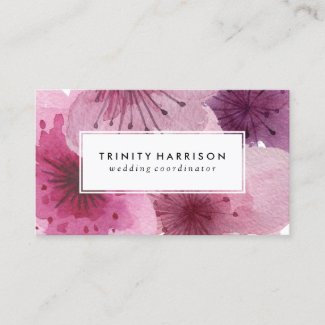 Watercolor Flowers | Floral Boho Business Card
