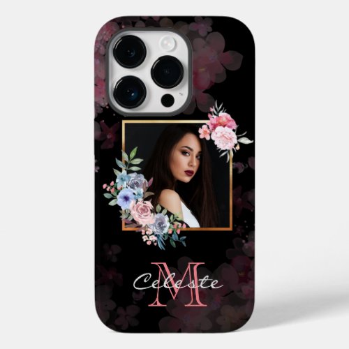 Watercolor Flowers  Floral Frame _ Customize It Case_Mate iPhone 14 Pro Case