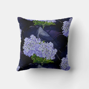 Watercolor Flowers Floral Raven Botanicals Throw Pillow