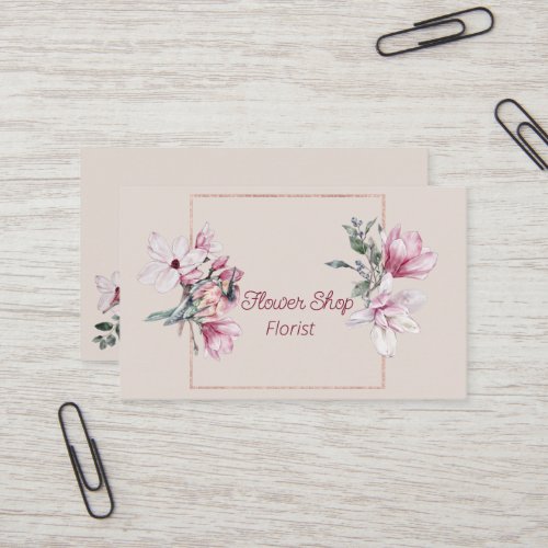 Watercolor Flowers Florist Shop Business Card