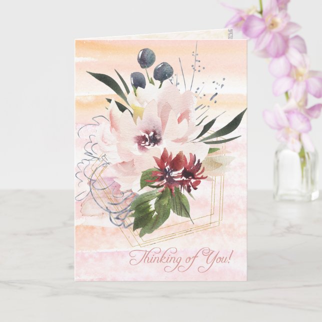 Watercolor Flowers Get Well Card (Orchid)