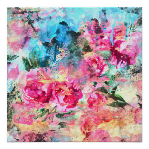 Watercolor flowers Glossy Poster