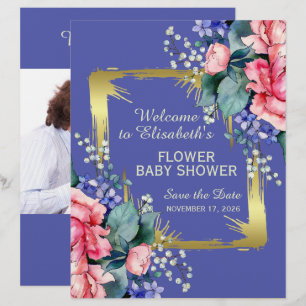 Watercolor Flowers - Golden Frame 10 Letterhead