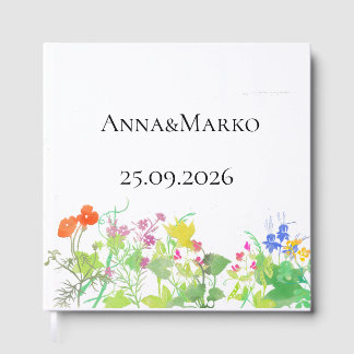 Watercolor flowers guest book