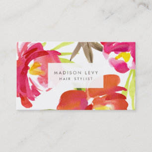 Watercolor Flowers Hair Salon Stylist Appointment
