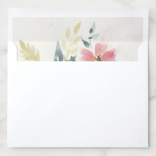 Watercolor Flowers Hand Painted Envelope Liner
