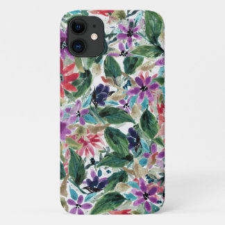 Watercolor Flowers | Hand Painted Purple Flowers iPhone 11 Case