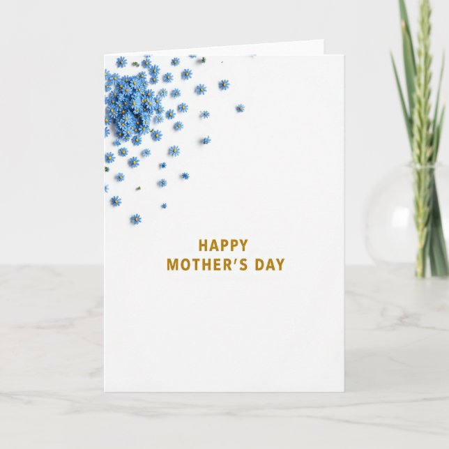 Watercolor Flowers Happy Mothers Card (Front)