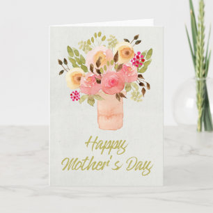 Watercolor Flowers - Happy Mother's Day Card