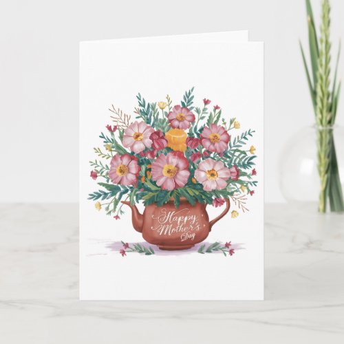Watercolor Flowers Happy Mothers Day Card