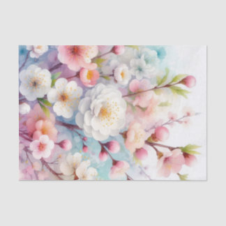 Watercolor Flowers in soft pastels Tissue Paper