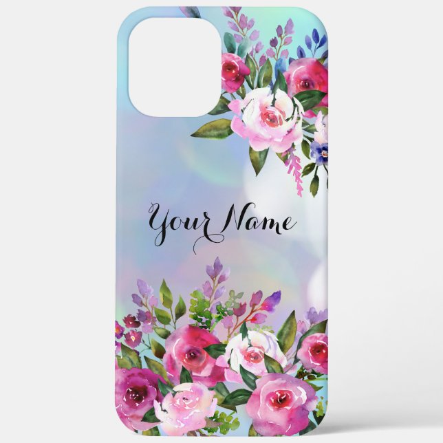 Watercolor Flowers iPhone 12 Pro Max iPhone Case (Back)