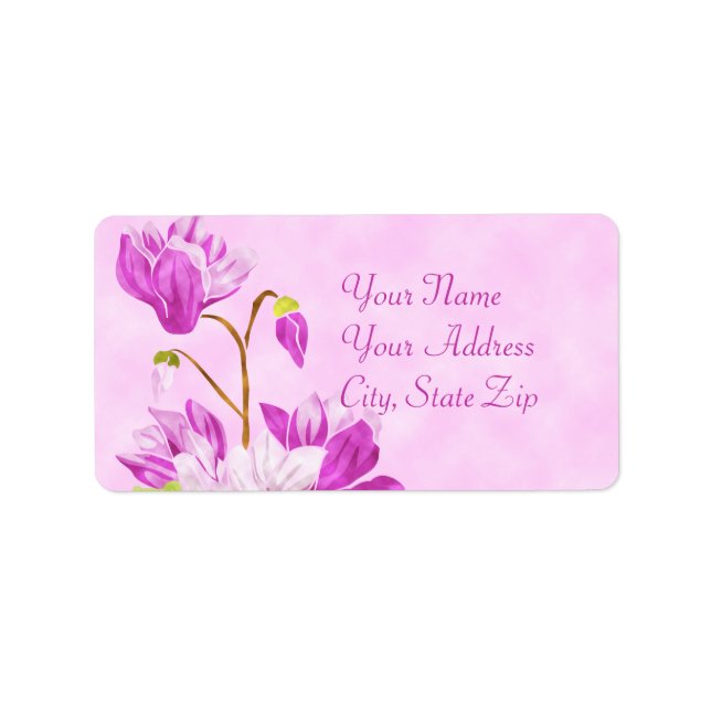 Watercolor Flowers Label (Front)