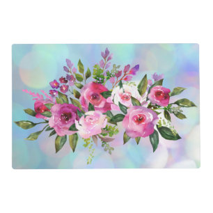 Watercolor Flowers Laminated Placemat