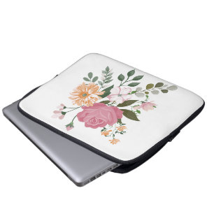 Watercolor flowers laptop sleeve