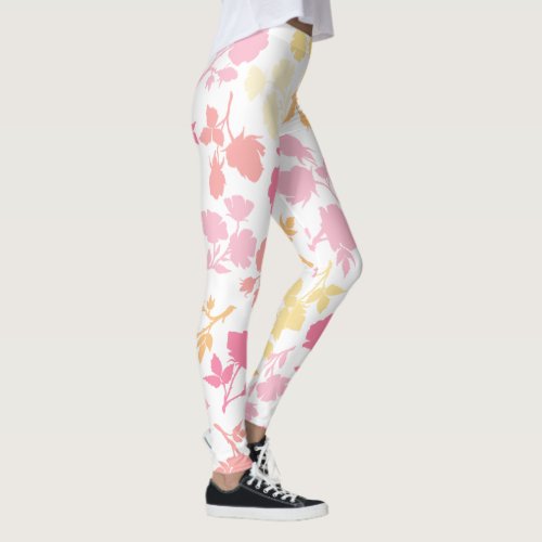 watercolor flowers leggings