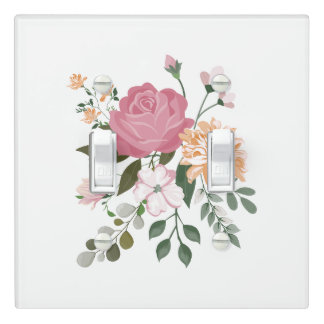 Watercolor flowers light switch cover